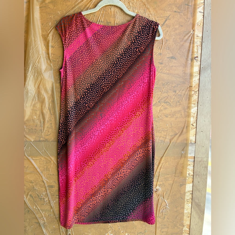 CHICO’S Sleeveless Orange/Pink/Brown Leopard Print Dress Size Small (0) - Picture 6 of 7